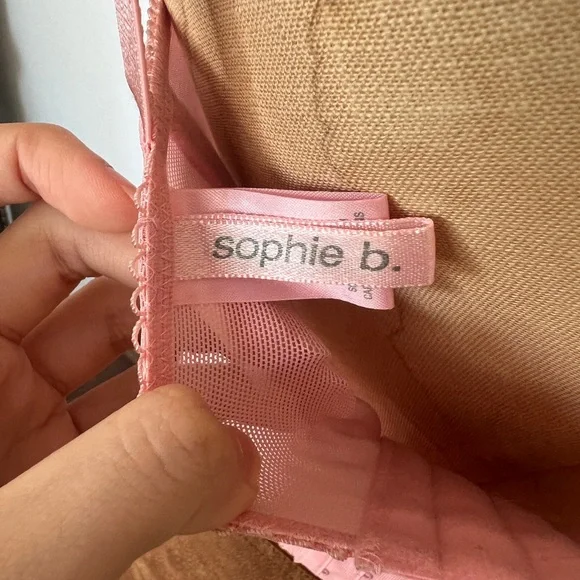 sophie b. soft pink lace up bustier - Picture 3 of 5